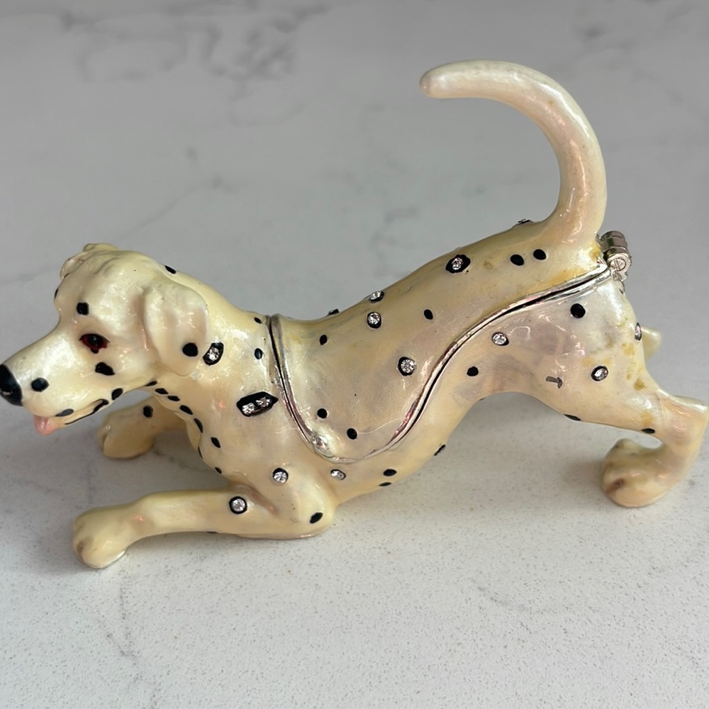 Bejeweled Enamel Trinket Box ,Pewter jewellery box,